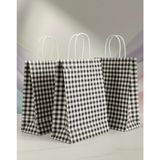 Aybaş Kağıtçılık 1.kalite 25X31 cm (10 Adet)Büyük Boy Siyah/beyaz Ekose Kraft Kağıt Çanta,hediye Poşeti,hediye Paketi