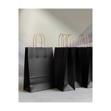 Aybaş Kağıtçılık 1.Kalite 25X31 Cm (20 Adet) Büyük Boy Siyah Renkli Kraft Kağıt Çanta,Hediye Paketi, Hediye Poşeti