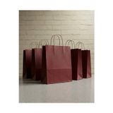 Aybaş Kağıtçılık 1.Kalite 25X31 Cm ( 25 Adet ) Büyük Boy Bordo Renkli Kraft Kağıt Çanta, Hediye Poşeti, Hediye Paketi