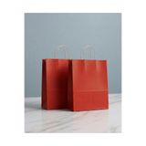 aybaş kağıtçılık 1.Kalite 25x31 Cm ( 5 Adet ) Büyük Boy Kırmızı Renkli Kraft Kağıt Çanta,Hediye Paketi, Hediye Poşeti