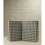 Aybaş Kağıtçılık 1.kalite 25X31 cm (5 Adet) Büyük Boy Siyah/beyaz Ekose Kraft Kağıt Çanta,hediye Poşeti,hediye Paketi