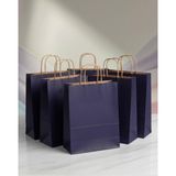 Aybaş Kağıtçılık 1.kalite 25X31 Cm Büyük Boy (10 Adet) Lacivert Renkli Kraft Kağıt Çanta,hediye Poşeti,hediye Paketi,kraft Çanta - 25 x 31 cm