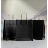 Aybaş Kağıtçılık 1.Kalite 25x31 Cm Büyük Boy ( 10 Adet ) Siyah Renkli Kraft Kağıt Çanta,Hediye Paketi, Hediye Poşeti - 18 x 24 cm