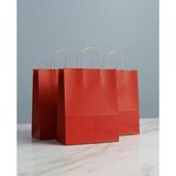 Aybaş Kağıtçılık 1.Kalite 25x31 Cm Büyük Boy ( 15 Adet ) Kırmızı Renkli Kraft Kağıt Çanta,Hediye Paketi, Hediye Poşeti - 18 x 24 cm