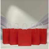 Aybaş Kağıtçılık 1.Kalite 25x31 Cm Büyük Boy ( 20 Adet ) Kırmızı Renkli Kraft Kağıt Çanta,Hediye Paketi, Hediye Poşeti - 18 x 24 cm