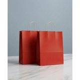 Aybaş Kağıtçılık 1.Kalite 25x31 Cm Büyük Boy ( 5 Adet ) Kırmızı Renkli Kraft Kağıt Çanta,Hediye Paketi, Hediye Poşeti - 18 x 24 cm