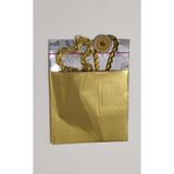 Aybaş Kağıtçılık 100 Adet Lüks Parlak Gold Yapışkanlı Metalize (9X12 Cm) Takı, Bujiteri, Kına, Düğün Hediye Paketi - 9 x 12 cm