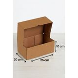 aybaş kağıtçılık 25x20x10 (20 Adet) Kilitli E Ticaret Kutusu, İnternet ve Kargo Kutusu, Hediye Kutusu, Karton Kutu, Kraft Kutu