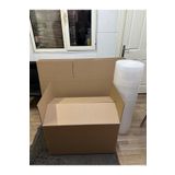 Aybaş Kağıtçılık Kutu Boş Karton 60X40X40 Orta Boy 7 Li Çift Oluklu Koli ,Koli Bandı Ve 100Cmx5Mt Balonlu Naylon