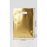 Aybaş Kağıtçılık Parlak Gold Lüks Metalik El Geçmeli Hediye Poşeti 18X26 cm (50 Adet) - Altın