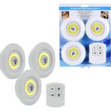 Aybastılı 3lü Uzaktan Kumandalı Yapışkanlı Kablosuz Led Spot Lambalar