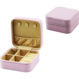 Aybastılı MİNİ FERMUARLI TAKI KUTUSU - ÇANTA SUNİ DERİ 4 BÖLME+6 YÜZÜKLÜK+3 KÜPELİK+FİLE =10X10CM - Y:5CM (K246)