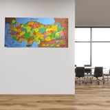 Aybastılı Renkli Türkiye Haritası Manyetik Yapıştırıcı Gerektirmeyen Duvar Stickerı 118 cm * 56 cm