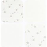 Aybi Baby 4’lü Bebek Ağız Mendili Seti – %100 Pamuk -Gri/beyazyıldızlı - 20 x 20 cm - Gri - Beyaz