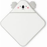 Aybi Baby Cute Rabbit Şapkalı Bebek Havlusu 75×80 cm %100 Pamuk -Koala - 0 - 2 Yaş - Beyaz - Gri