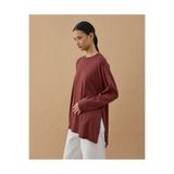 Aybikestil Penye İnterlok Relax Bluz Terra Cotta