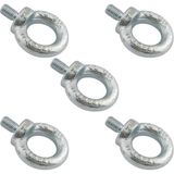 Aybolt Eye Bolt 5 Adet 6 mm Metal Halka Civata Askı Civatası Paslanmaz Çelik Montaj Bağlantı Elemanı - Gümüş