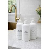 AY&ÇA HOME 3'lü Retro Beyaz Başlıklı Bulaşık Deterjanı, Sıvı Sabun, Çamaşır Suyu Etiketli 500 ml Plastik Şişe