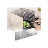 AY&ÇA Home Folyo Yağ Sıçratmaz Ocak Arkası Alüminyum Koruyucu, Piknik Tüpü Rüzgar Önle 84X32.5 cm - Gümüş - Gri