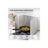 AY&ÇA HOME Folyo Yağ Sıçratmaz Ocak Arkası Alüminyum Koruyucu, Piknik Tüpü Rüzgar Önle 84x32.5 Cm