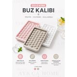 AY&ÇA Home Küre Buz Kalıbı Kapaklı 33 Hazneli Yuvarlak Buz Kalıbı Kokteyl Sunum Buz Kalıbı