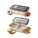 AY&ÇA HOME Taşınabilir Yemek Kabı Lunchbox Diyet, Okul Beslenme Kutusu Saklama Kabı Çatal Kaşıklı Sefer Tası