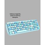 Aycer Retro Daktilo Stilli Kablosuz Klavye Mouse Seti – Sessiz ve Şık - Lisinya