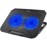 Aycer USB Girişli Laptop Soğutma Standı Çift Fan Mavi Işıklı Notebook Soğutucu - Lisinya