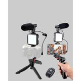 Aycer Video Çekim Kiti Tripod LED Işık Harici Mikrofon ve Bluetooth Kumanda Seti - Lisinya