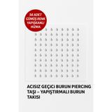 Aychra 56 Adet Gümüş Renk Yapışkanlı Hızma – Acısız Geçici Burun Piercing Taşı – Yapıştırmalı Burun Takısı