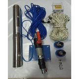 Aycı Mühendislik 4SDM16/9 3 Hp Alarko 30 mt Yassı Kablolu Panolu 60 mt Halatlı Çift Vanalı Akıtma Başlıklı Monofaze Takım Dalgıç Pompa