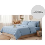Ayçiçek Home Çift Kişilik Nevresim Takımı 160/200 Lastikli Çarşaf 180/220 Yorgan Ölçüsü 4 Adet Yastık Kılıfı - Bebek Mavisi - 160 x 200 cm