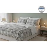 Ayçiçek Home Çift Kişilik Nevresim Takımı 160/200 Lastikli Çarşaf 180/220 Yorgan Ölçüsü 4 Adet Yastık Kılıfı - Beyaz - Antrasit - 160 x 200 cm