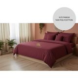 Ayçiçek Home Çift Kişilik Nevresim Takımı 160/200 Lastikli Çarşaf 180/220 Yorgan Ölçüsü 4 Adet Yastık Kılıfı - Bordo - 160 x 200 cm