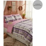 Ayçiçek Home Çift Kişilik Nevresim Takımı 160/200 Lastikli Çarşaf 180/220 Yorgan Ölçüsü 4 Adet Yastık Kılıfı - Pembe - 160 x 200 cm