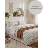 Ayçiçek Home Çift Kişilik Nevresim Takımı 160/200 Lastiksiz Çarşaf 180/220 Yorgan Ölçüsü 4 Adet Yastık Kılıfı - Kahve - Beyaz - 160 x 200 cm