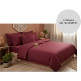 Ayçiçek Home Çift Kişilik Nevresim TAKIMI160/200 Lastiksiz Çarşaf 180/220 Yorgan Ölçüsü 4 Adet Yastık Kılıfı - Bordo - 160 x 200 cm