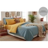 Ayçiçek Home Tek Kişilik Nevresim Takımı 100/200 Lastiksiz Çarşaf 160/215 Yorgan Ölçüsü - Hardal - Yeşil - 160 x 215 cm
