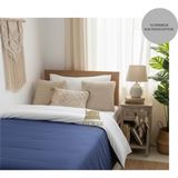 Ayçiçek Home Tek Kişilik Nevresim Takımı 100/200 Lastiksiz Çarşaf 160/215 Yorgan Ölçüsü - Lacivert - Beyaz - 160 x 215 cm