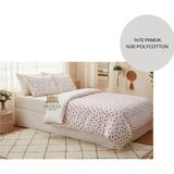 Ayçiçek Home Tek Kişilik Nevresim Takımı Lastikli Çarşaf 120/200 Yorgan Ölçüsü 160/215 - Kırmızı - Beyaz - 120 x 200 cm