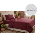 Ayçiçek Home Tek Kişilik Nevresim Takımı Lastikli Çarşaf 160/215 Yorgan Ölçüsü - Bordo - 120 x 200 cm