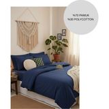 Ayçiçek Home Tek Kişilik Nevresim Takımı Lastikli Çarşaf 160/215 Yorgan Ölçüsü - Lacivert - 100 x 200 cm
