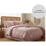 Ayçiçek Home Tek Kişilik Nevresim Takımı Lastikli Çarşaf 160/215 Yorgan Ölçüsü - Toz Pembe - 100 x 200 cm