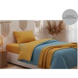 Ayçiçek Home Tek Kişilik Nevresim TAKIMI120/200 Lastikli Çarşaf 160/215 Yorgan Ölçüsü - Hardal - Yeşil - 160 x 215 cm