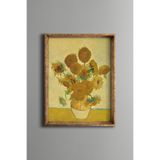 Ayçiçekleri - Vintage Desenli Çerçeve, Altın1, 21 x 30, 5820000005564