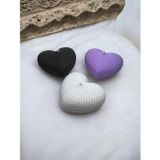 Ayd 3 Lü Büyük Boy Kalp Seti Siyah Beyaz Lila %100 Soya Wax Kokulu Mum&candle