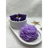 Ayd 3 Lü Mum&biblo Gerçek Statis Çiçeği Şakayık Doğal Soya Wax Ahşap Fitil Ananas Kokulu Mum&biblo