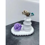 AYD Bubble Sunum Tabağı Takılık Süslük Dekoratif Spiral Vazo Örgü Mum %100 Soya Wax & Taş Tozu