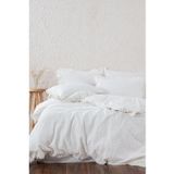Ayda Battal Boy Nevresim Takımı %100 Organik Pamuk Dokuma Krem 240x220 Cm