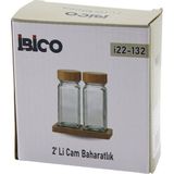 Ayder 2PCS BAMBU KAPAKLI CAM TUZLUK - BİBERLİK - BAHARATLIK 120ML (Timya/Go1395) 199384